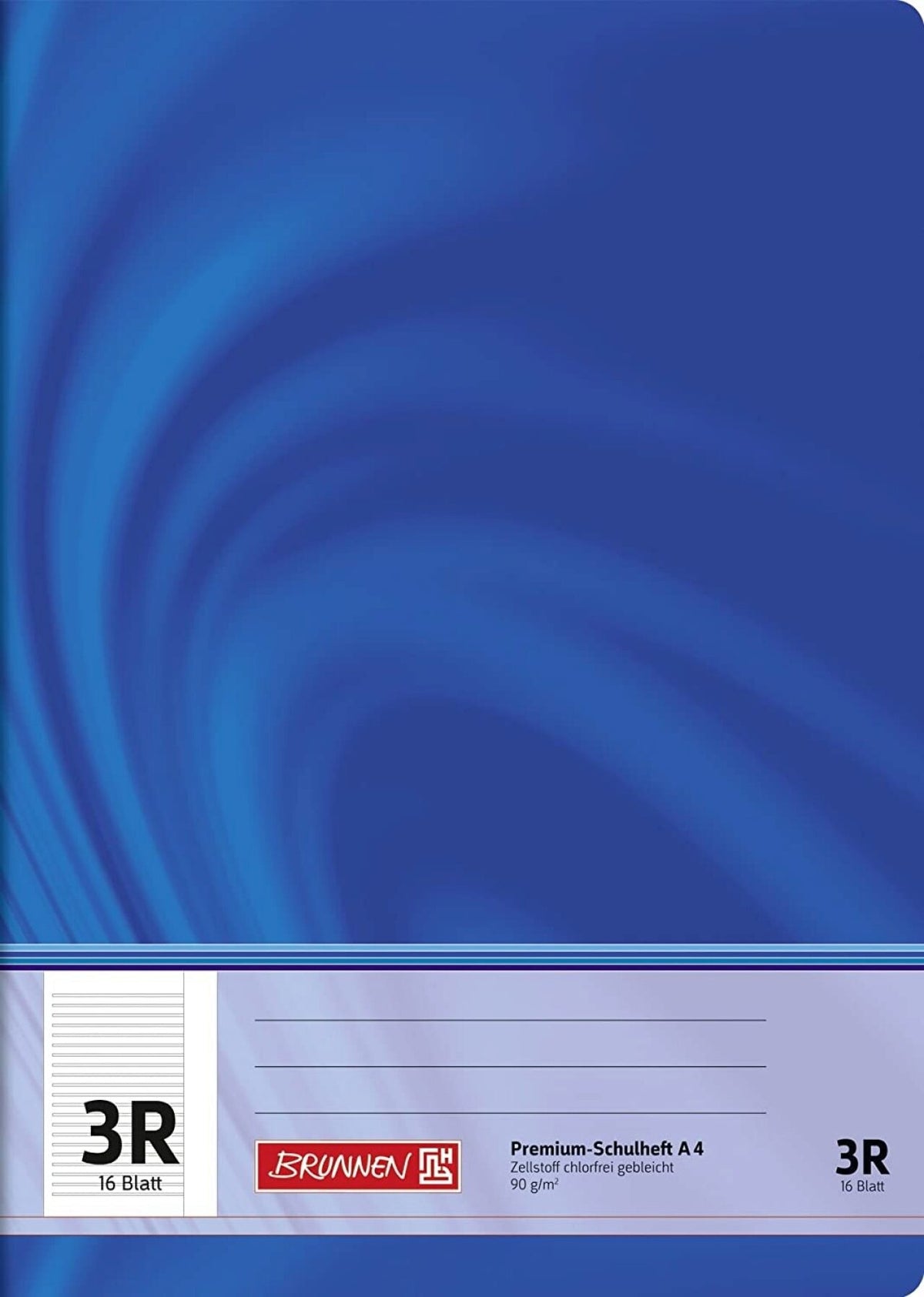 BRUNNEN Schulheft A4 Lineatur 3R, 16 Blatt – Vivendi