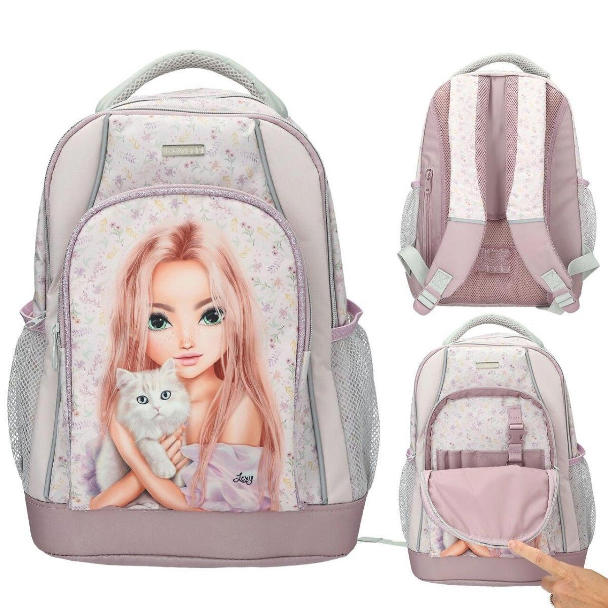 DEPESCHE TOPModel Schulrucksack BLOOMING KITTY – Flieder