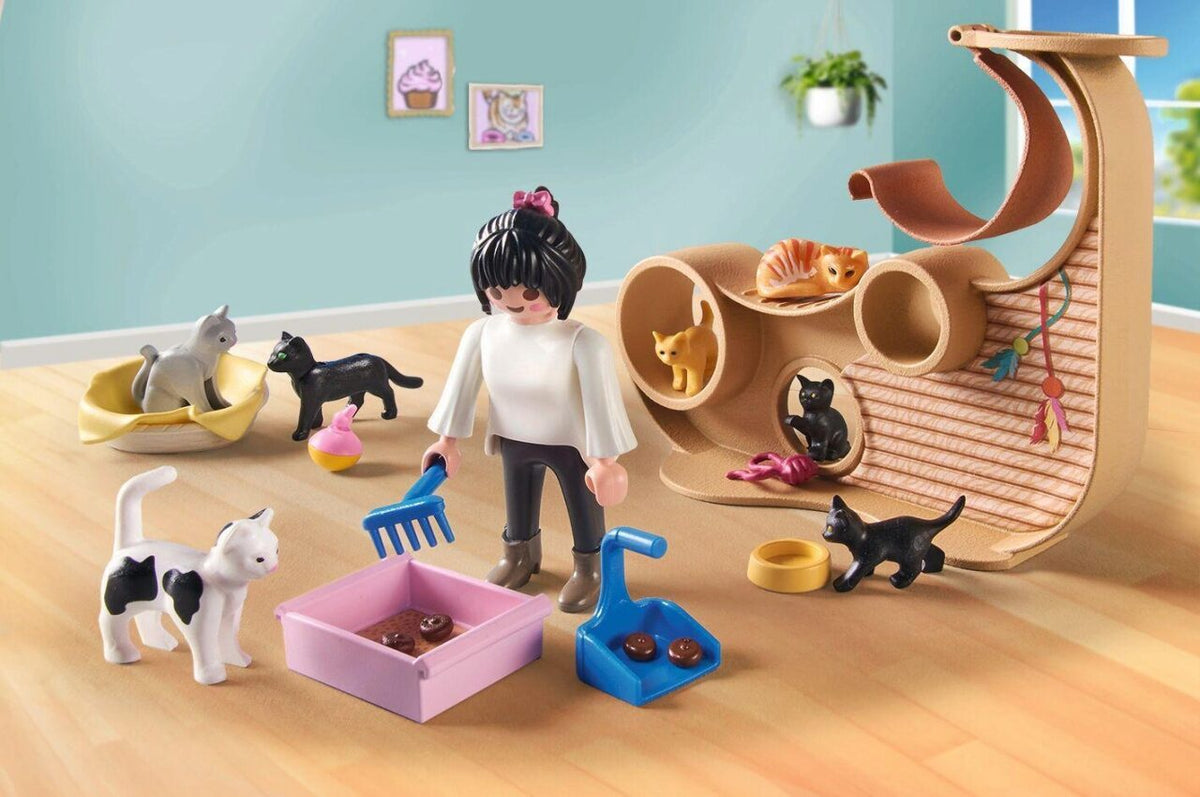 PLAYMOBIL® 71744 Katzencafé – Spielset mit Figuren & Katzen