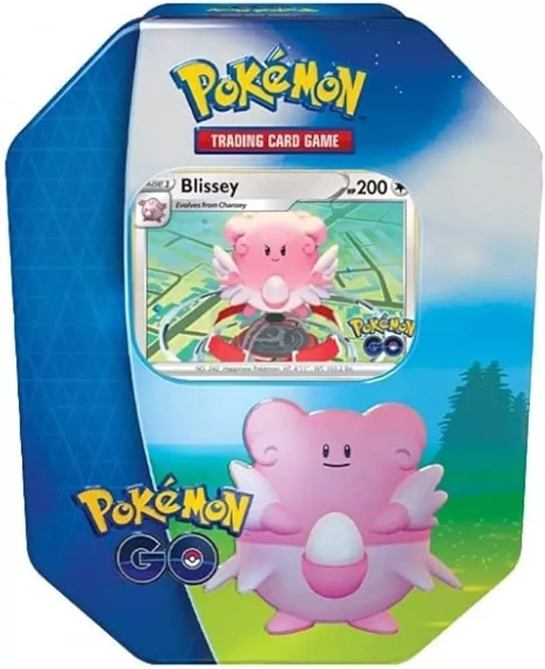 Pokemon GO: Blissey Tin Box - English TCG Cards - 4 Boosterpacks