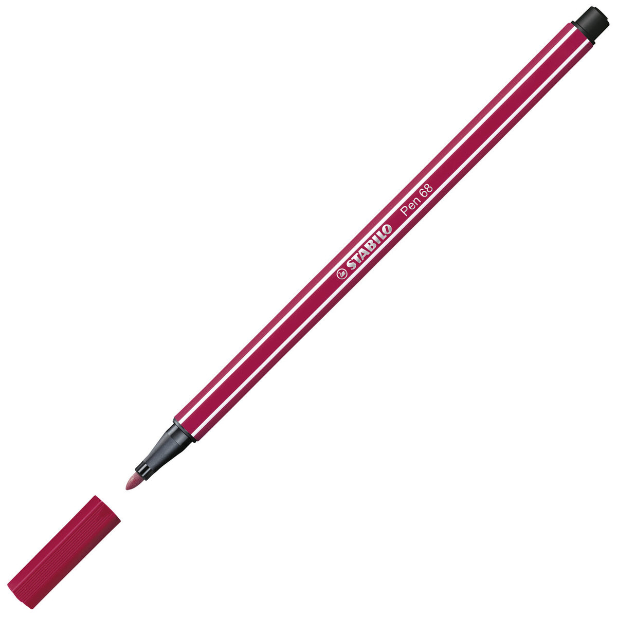 STABILO Pen 68 Filzstift dunkelrot – 1 mm Einzelstift