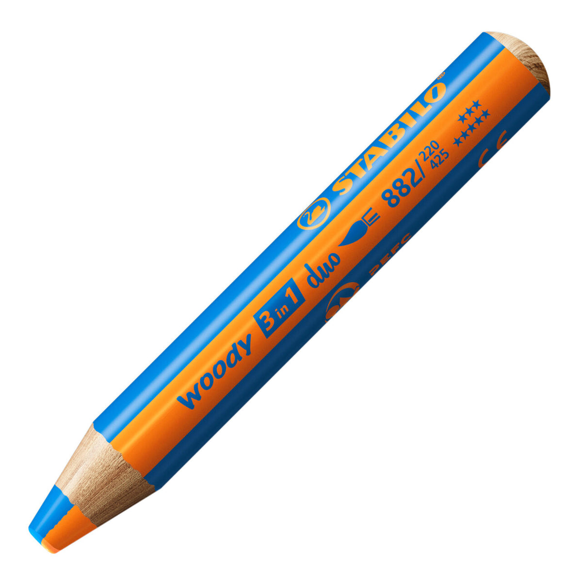 STABILO woody 3in1 DUO Buntstift Orange/Mittelblau