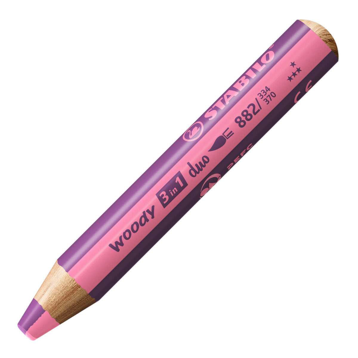 STABILO woody 3in1 DUO Buntstift Pink/Erika