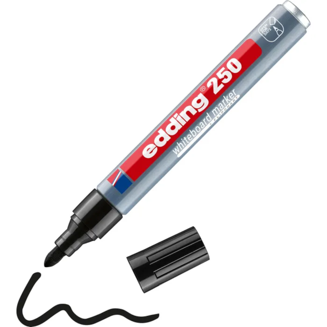 edding 250 Whiteboardmarker schwarz – Rundspitze 1,5–3 mm