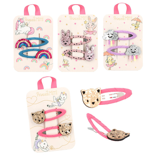 Princess Mimi Haarspangen Set - 4 zauberhafte Designs für kleine Prinzessinnen