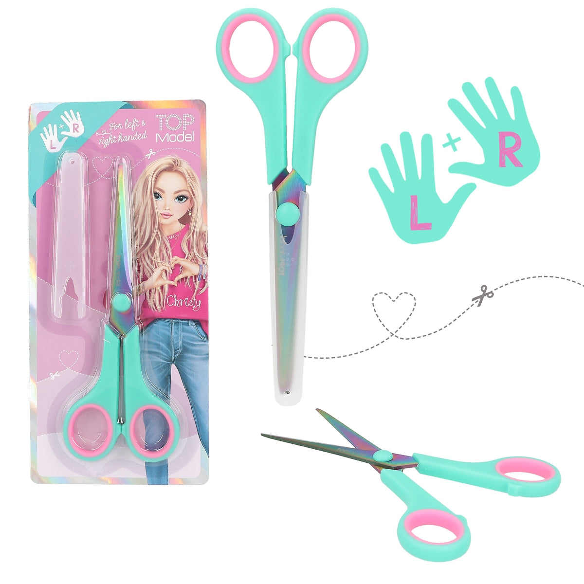 TOPModel Schere mit Regenbogen-Klingen & Softgrip