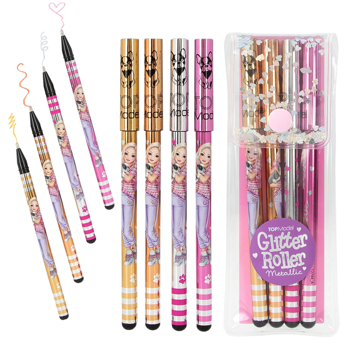 TOPModel Glitter Gel Metallic Set - 4 metallische Stifte in Gold, Silber, Bronze & Roségold
