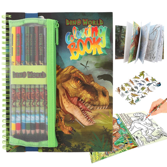 DEPESCHE Dino World Malbuch mit 8 Buntstiften