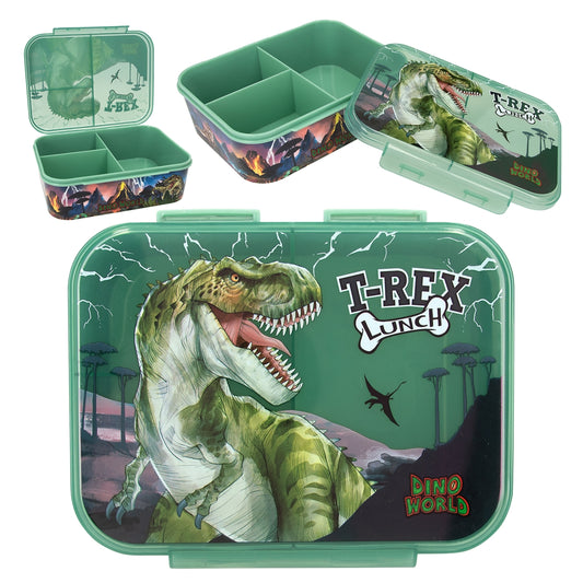 Dino World REFLECTOR Brotdose - 3 Fächer, Urzeit-Design