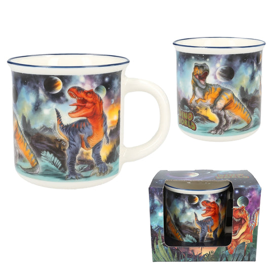Dino World GALAXY Becher - Emaille-Optik mit T-Rex (250ml)