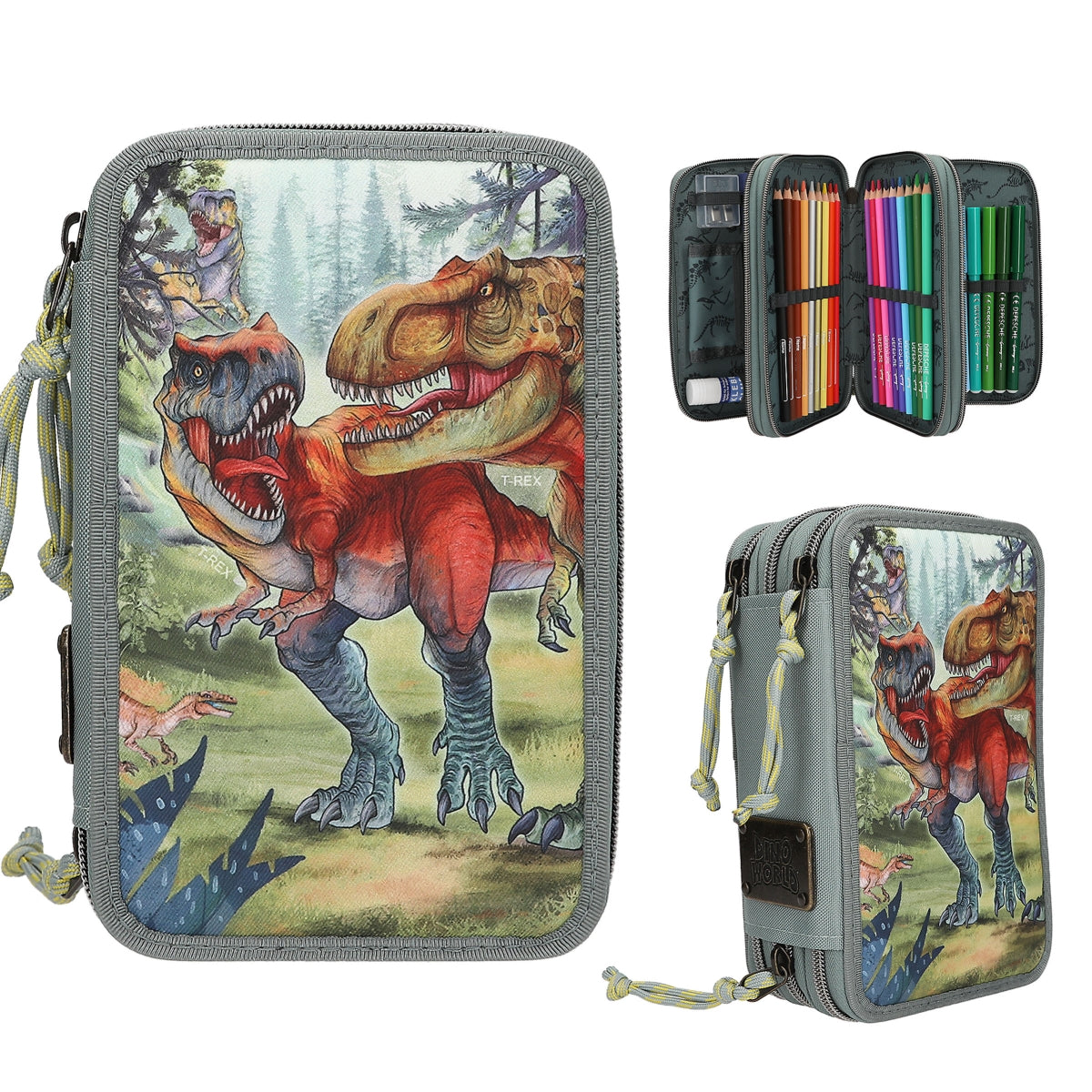DEPESCHE DINO World Federtasche 3-fach gefüllt BITE - Komplettset