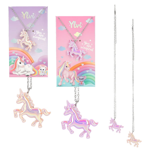Ylvi Einhorn-Kette mit Anhänger - Pink oder Lila