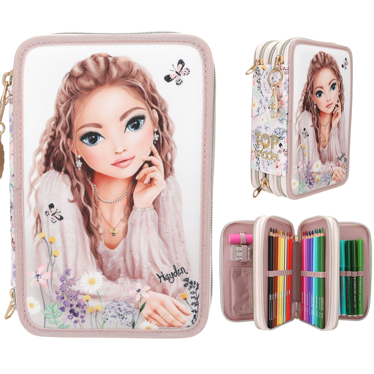 DEPESCHE TOPModel Federtasche 3-fach SUMMER FEELING - Komplett gefüllt
