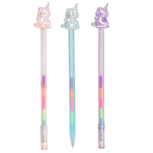 Ylvi Icy Unicorn 1x Gelstift - 5 Farben mit Einhorn-Topper