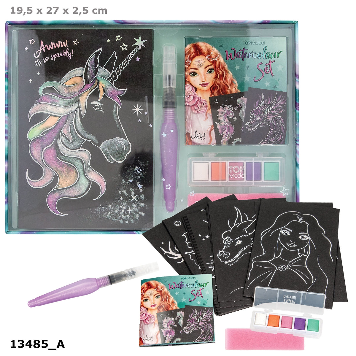 TOPModel Metallic Watercolour Set – 5 Farben, 20 Motive