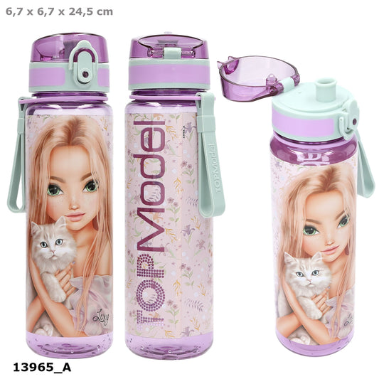 TOPModel Trinkflasche BLOOMING KITTY 650 ml Flip-Top