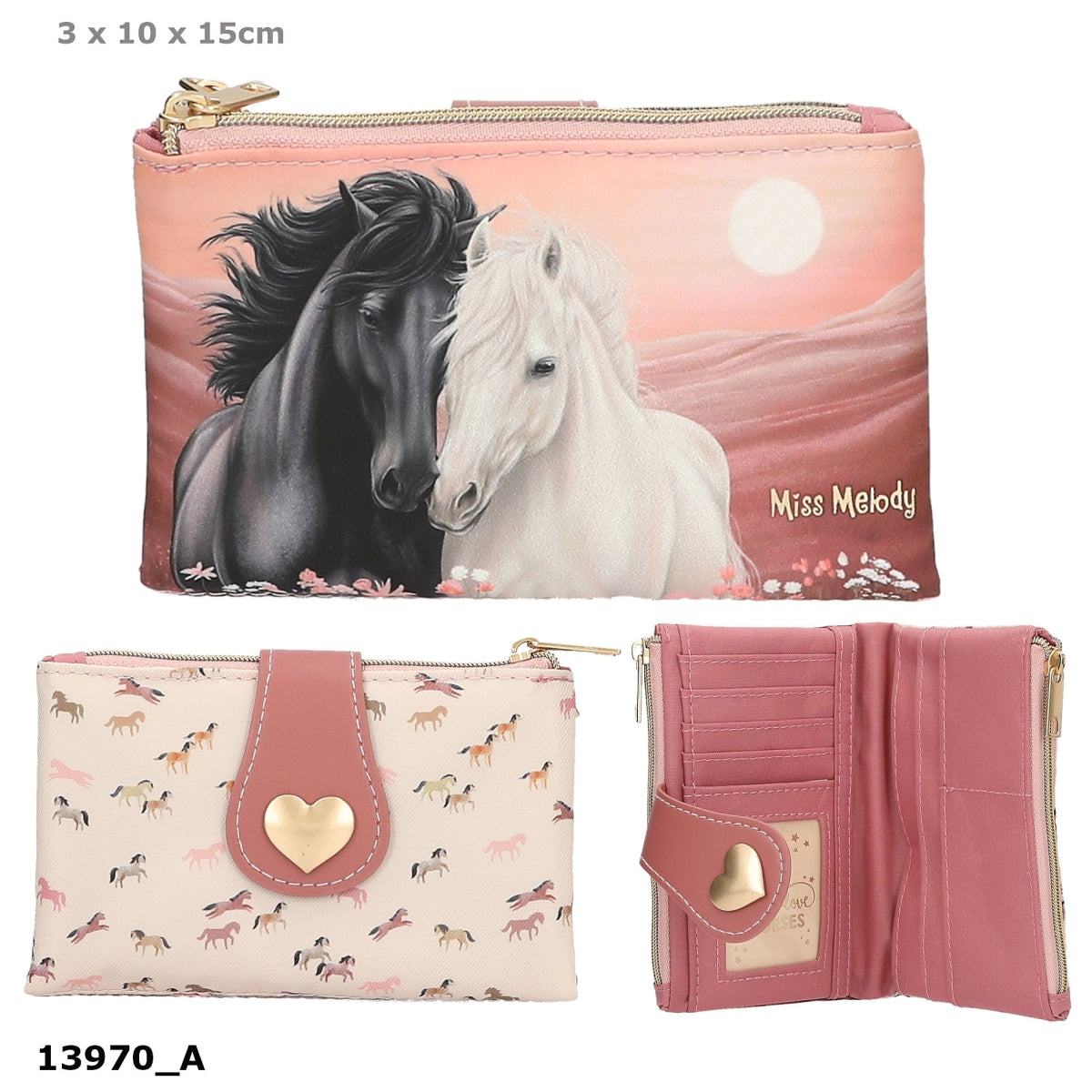 Miss Melody Portemonnaie BLOSSOM PONY, Rosa, Pferd, Polyester