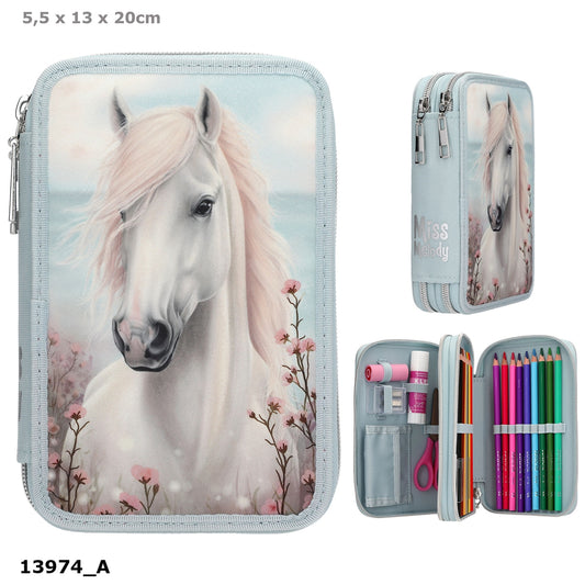 Miss Melody 2-Fach-Federtasche gefüllt Pferde-Motiv