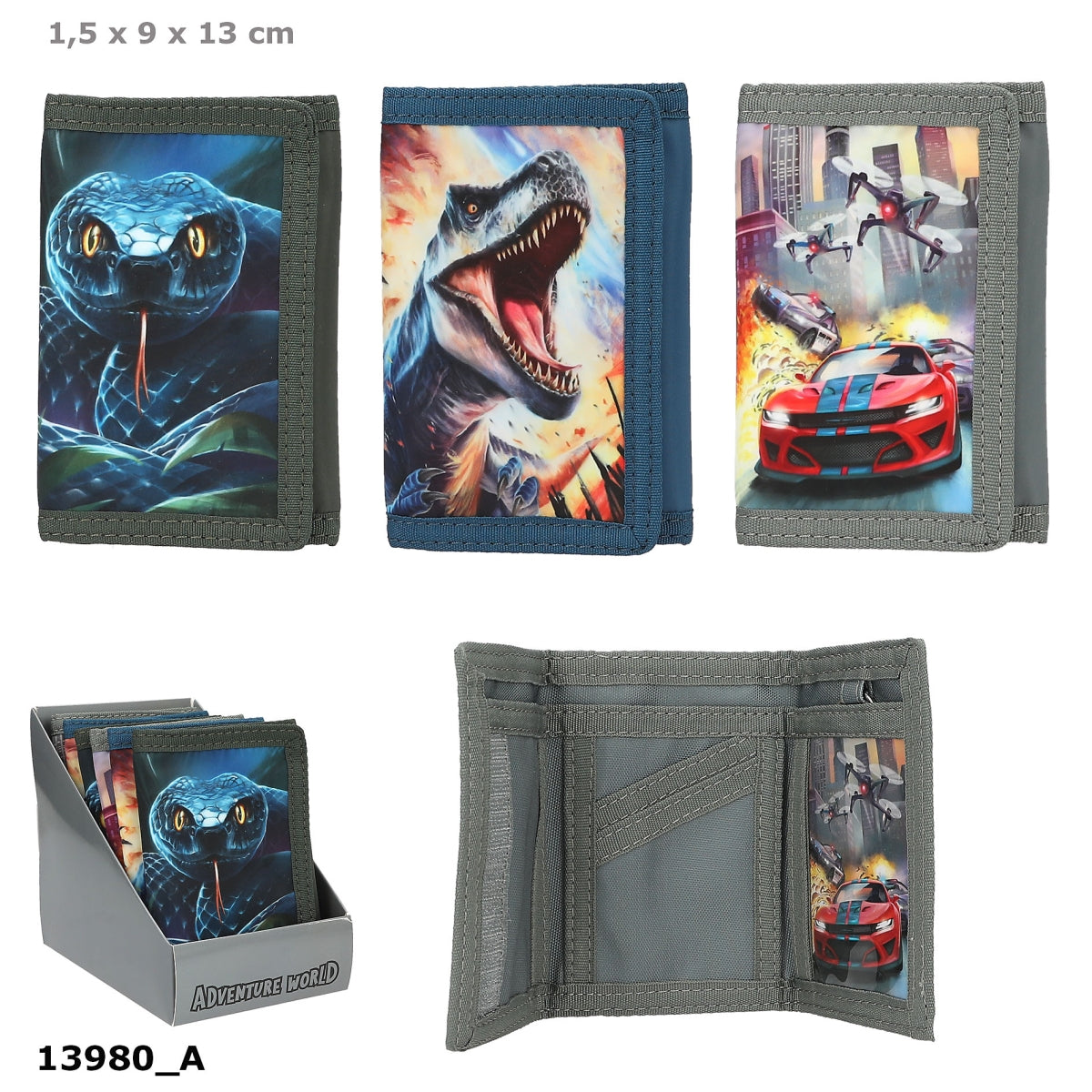 Adventure World Portemonnaie – 1 von 3 Designs zufällig
