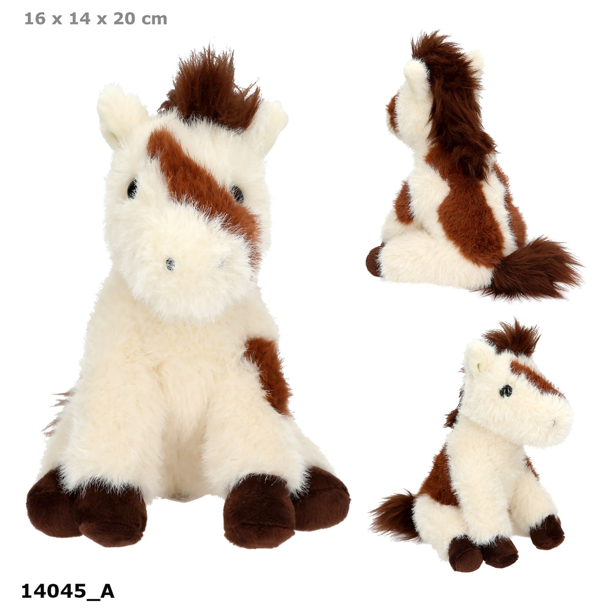 Miss Melody Plüschpferd weiß-braun gefleckt, 20 cm