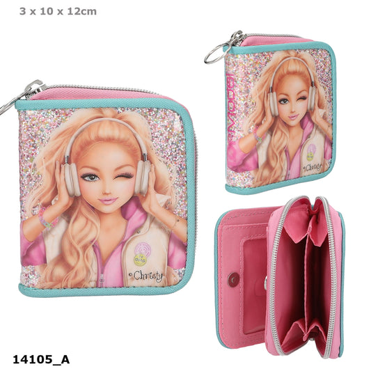 TOPModel Portemonnaie MUSIC Glitzer Magnet-Knopf