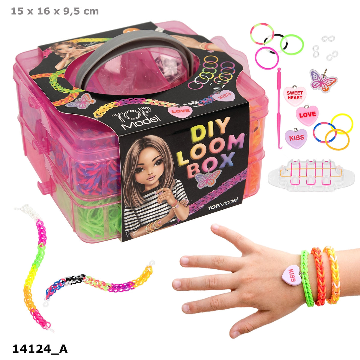 TOPModel DIY Loom Bänder Set – 6 Neonfarben & Anhänger