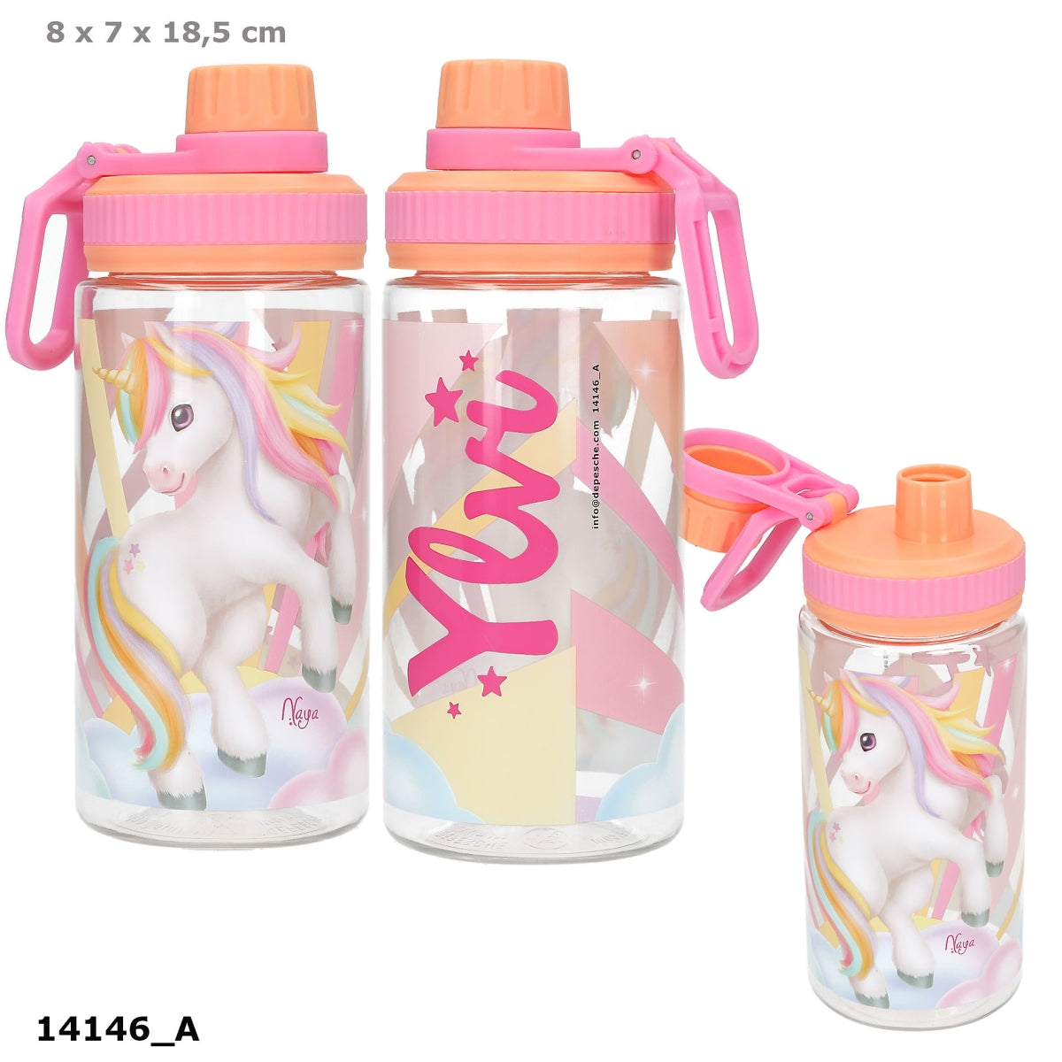 Ylvi Trinkflasche SUGAR POP - 500ml, Einhorn, BPA-frei