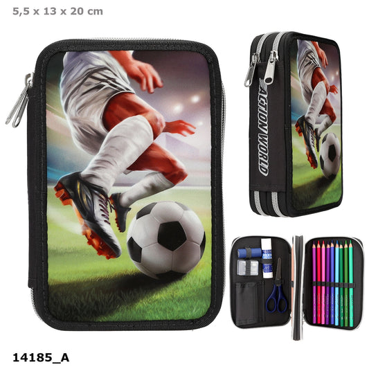Action World 2-Fach-Federtasche Fußball – gefüllt