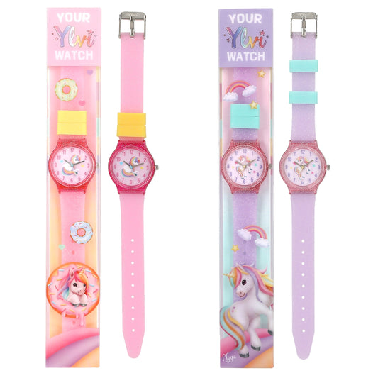 Ylvi Silikon Armbanduhr – 1 von 2 Designs zufällig