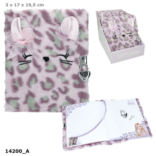 TOPModel COSY CAT Tagebuch mit Schloss Flieder