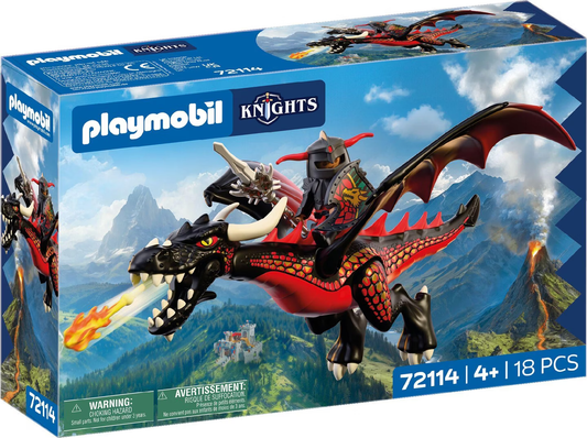 PLAYMOBIL® Schwarzer Drache mit Drachenritter