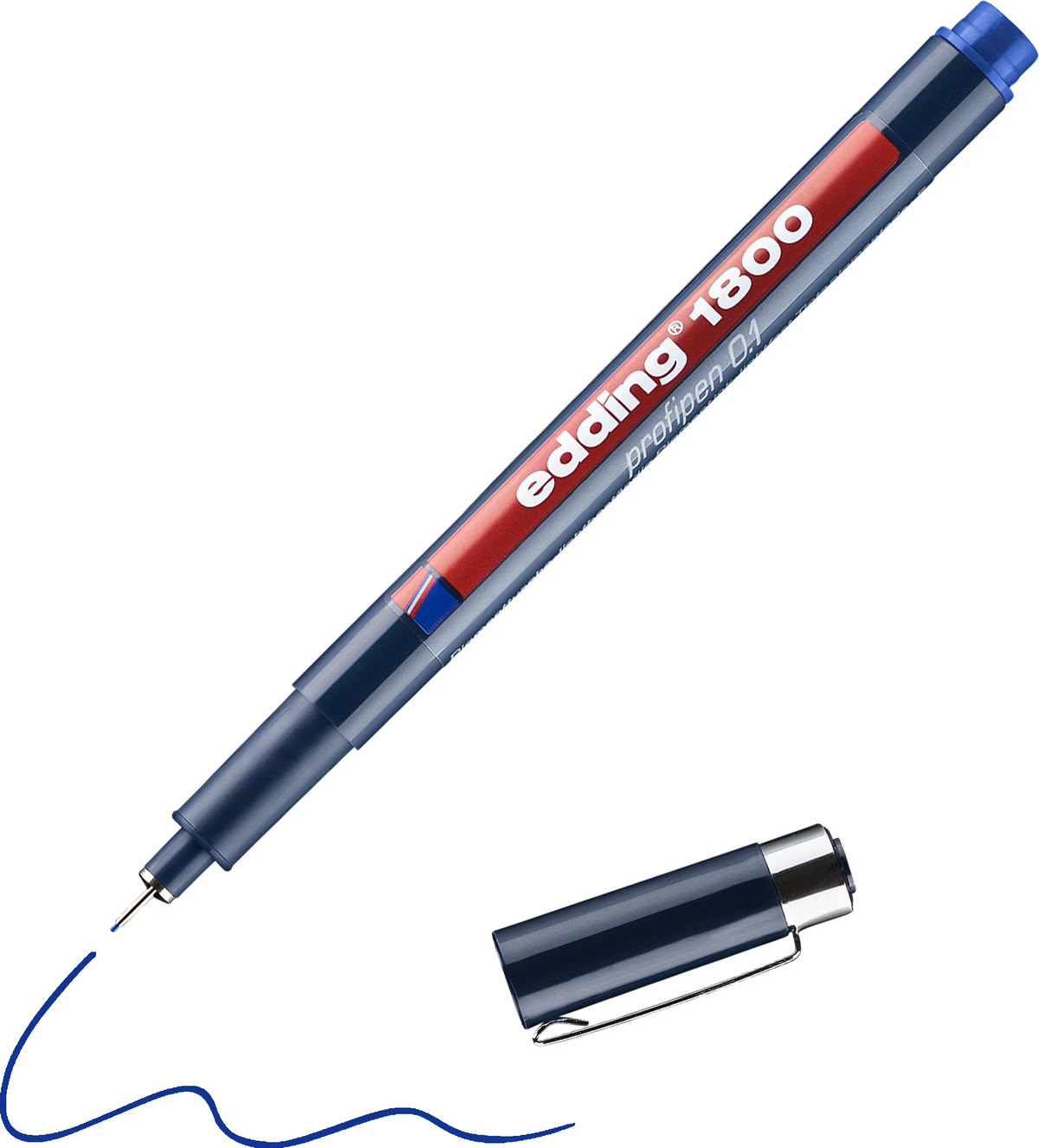 edding 1800 Profipen 0.1 – Fineliner blau, 1 Stift, 0,25 mm