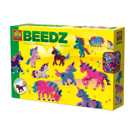 SES Creative Bügelperlen Einhornwelt – 4000 Perlen, 11 Einhörner