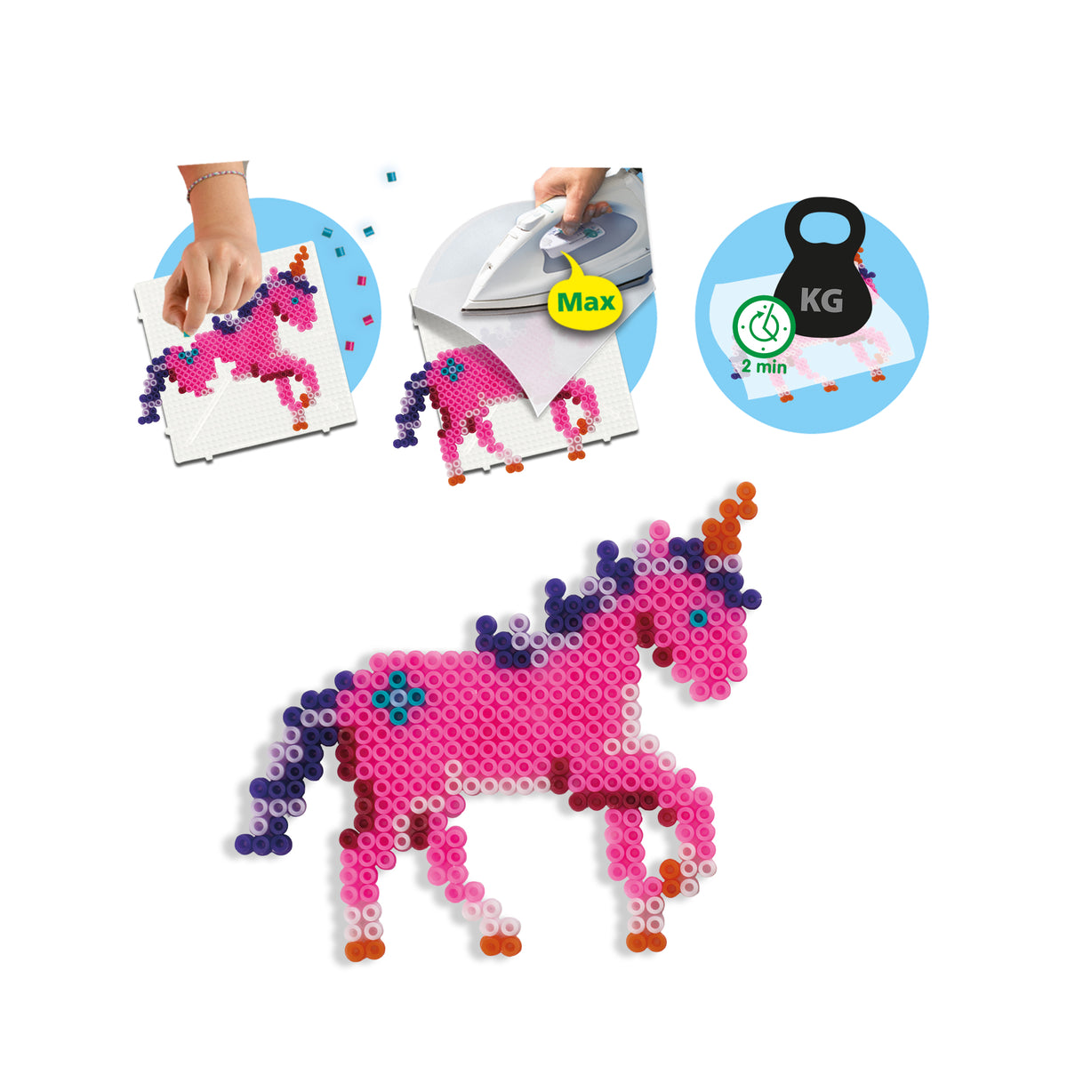 SES Creative Bügelperlen Einhornwelt – 4000 Perlen, 11 Einhörner