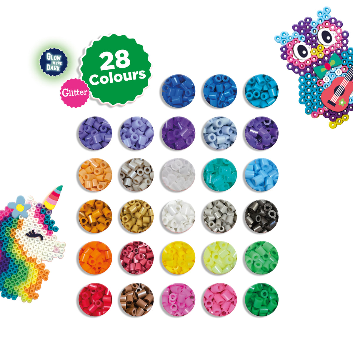 SES Creative Bügelperlen Mega Bastelset – 8.000 Perlen, 28 Farben
