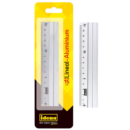 Idena Lineal Aluminium silber 15cm Blister