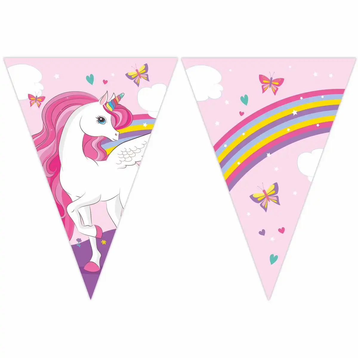 PROCOS Einhorn Flaggenbanner 9 Wimpel – Unicorn Deko