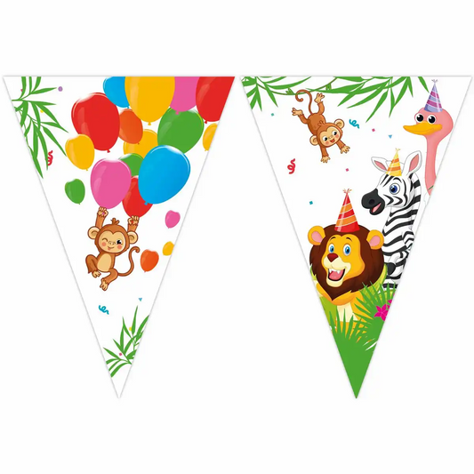 PROCOS Jungle Flaggenbanner 9 Wimpel – Dschungel Deko