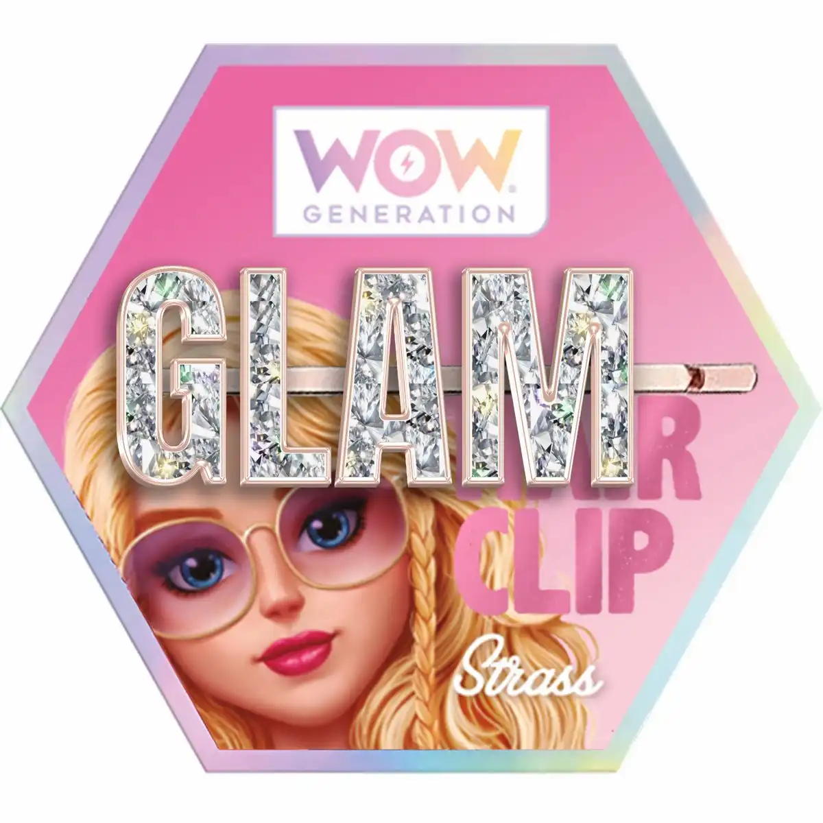 WOW GENERATION 1x Haarklammer mit Schriftzug - 5fach sortiert
