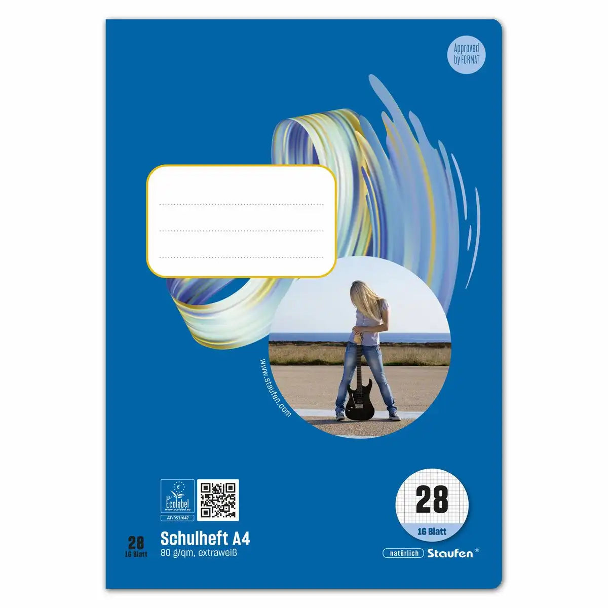 Staufen Schulheft Style Lineatur 28 kariert mit Doppelrand 16 Blatt 80g/m² DIN A4
