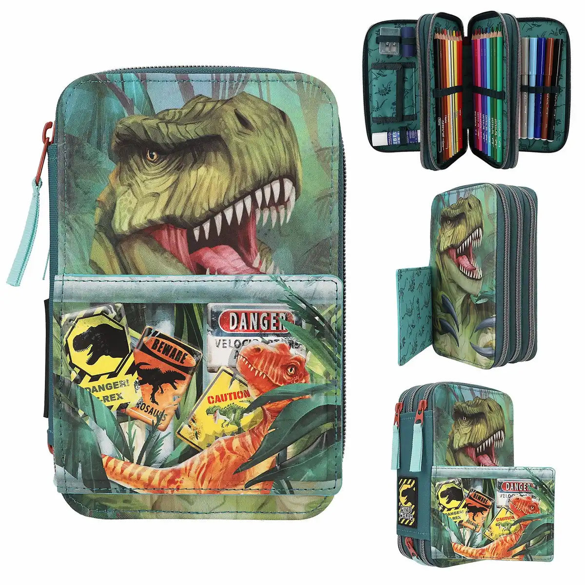 DEPESCHE DINO World Federtasche DANGER 3-Fach gefüllt