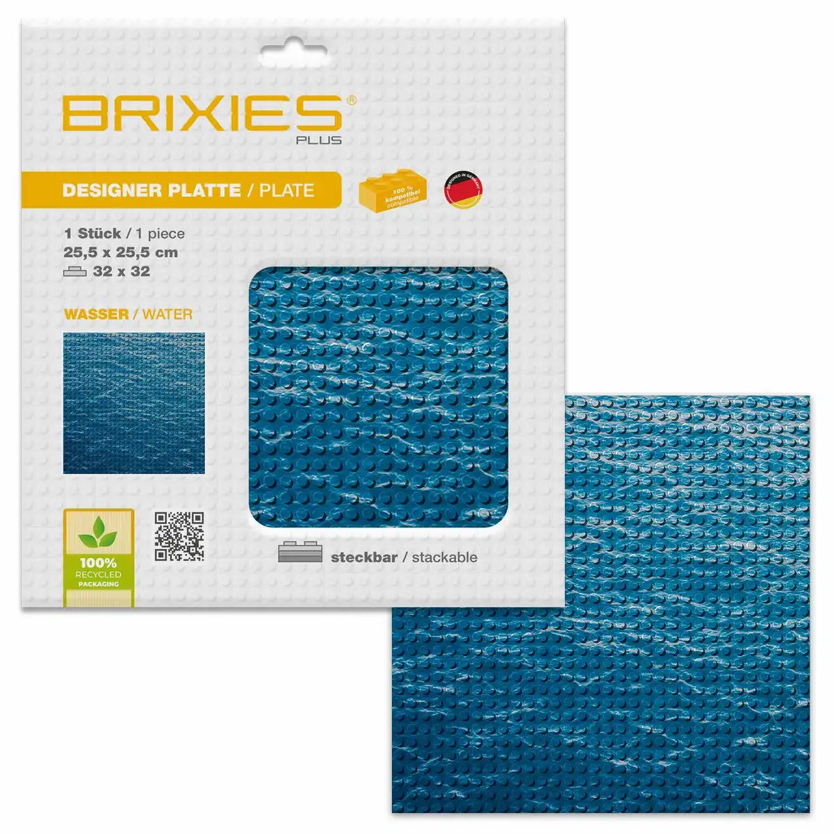 BRIXIES Bodenplatte Wasser 32x32cm - Perfekte Basis für Ihre Bauwerke