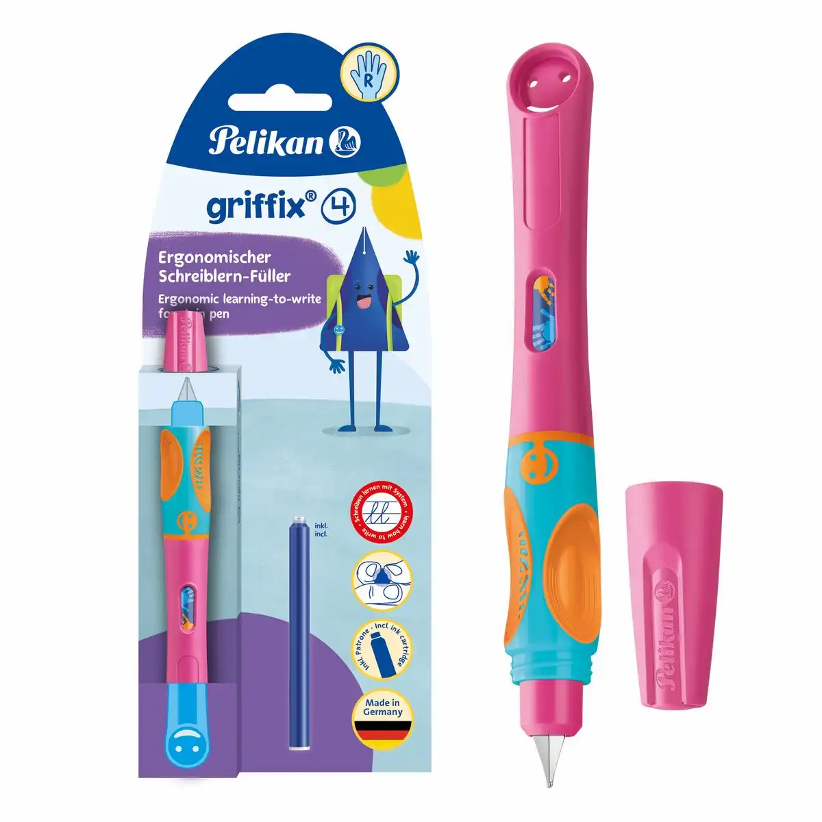 Pelikan griffix Füller Stufe 4, Rechts, lovely pink