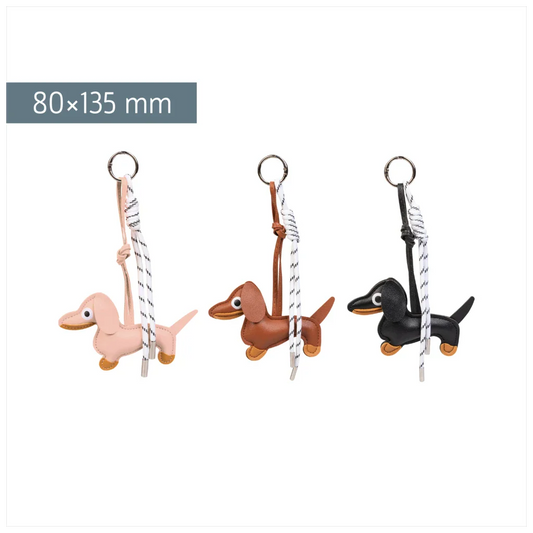 BRUNNEN Schlüsselanhänger Dackel – 1 aus 3 Farben zufällig