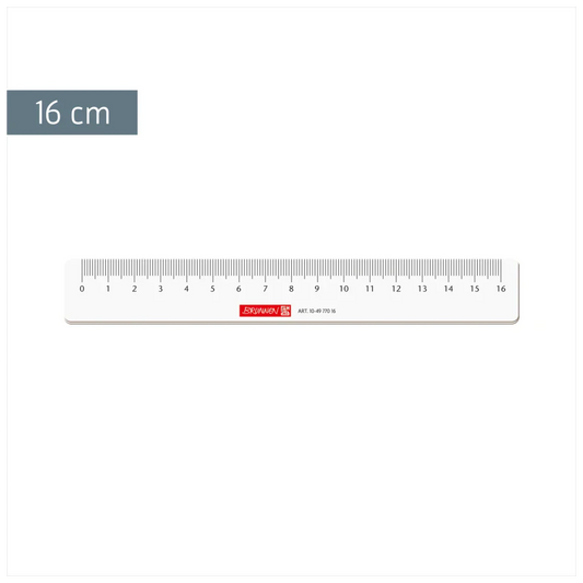 BRUNNEN Lineal 16 cm, glasklar, Polystyrol