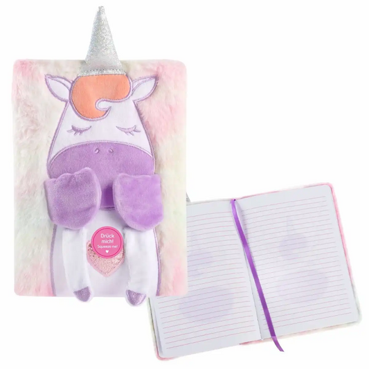 Idena Notizbuch Fluffy Einhorn liniert A5, 80 Blatt, 80 g/m²