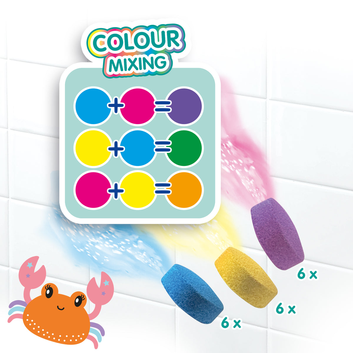 SES Creative Badetabletten Krabbe – 18 St., Farben mischen