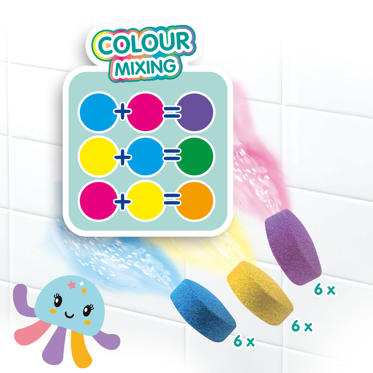 SES Creative Badetabletten Tintenfisch – 18 St., Farben mischen