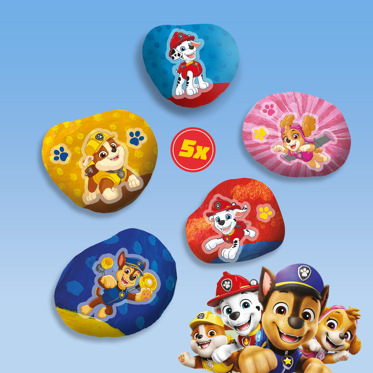 SES Creative Paw Patrol – Steine bemalen, 5 Steine