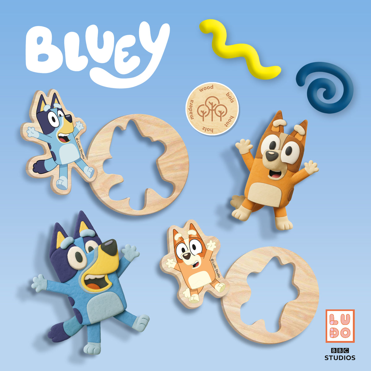 SES Creative Bluey Knet-Megaset 5 x 90 g mit Werkzeugen
